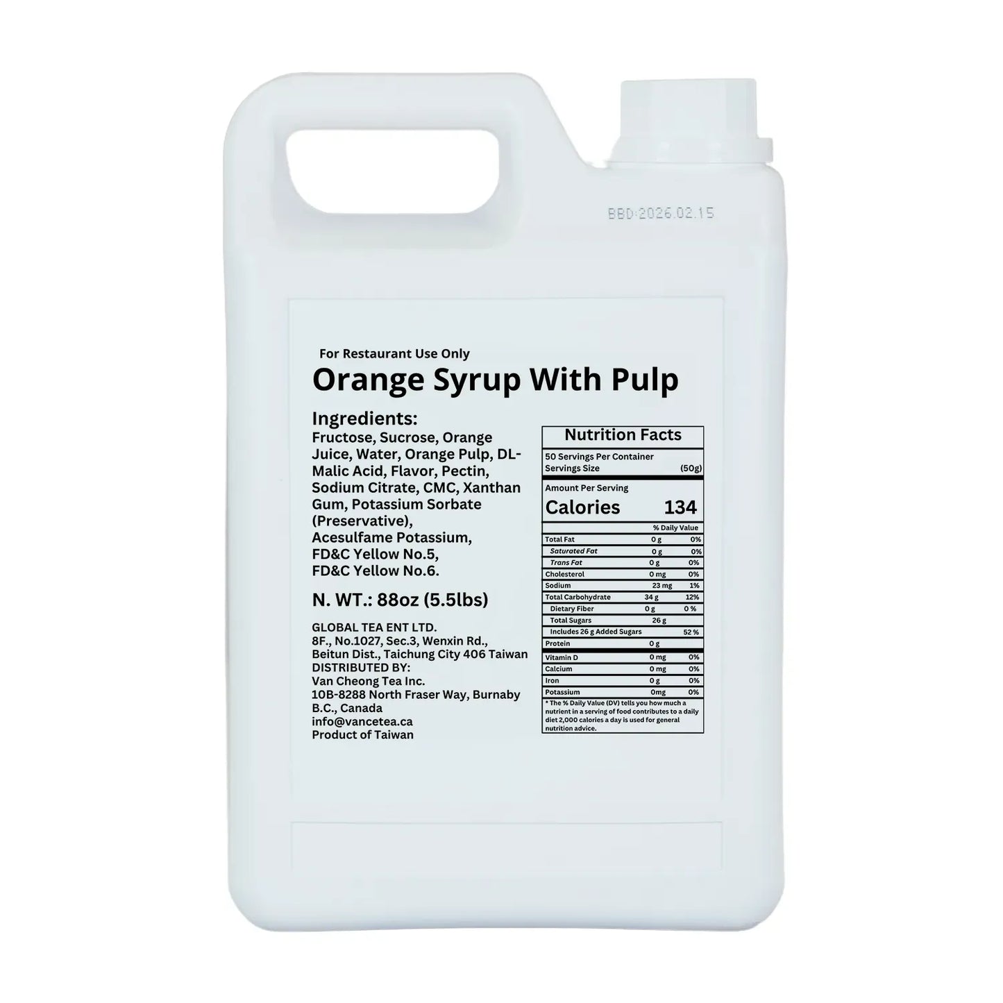 Orange Syrup With Pulp