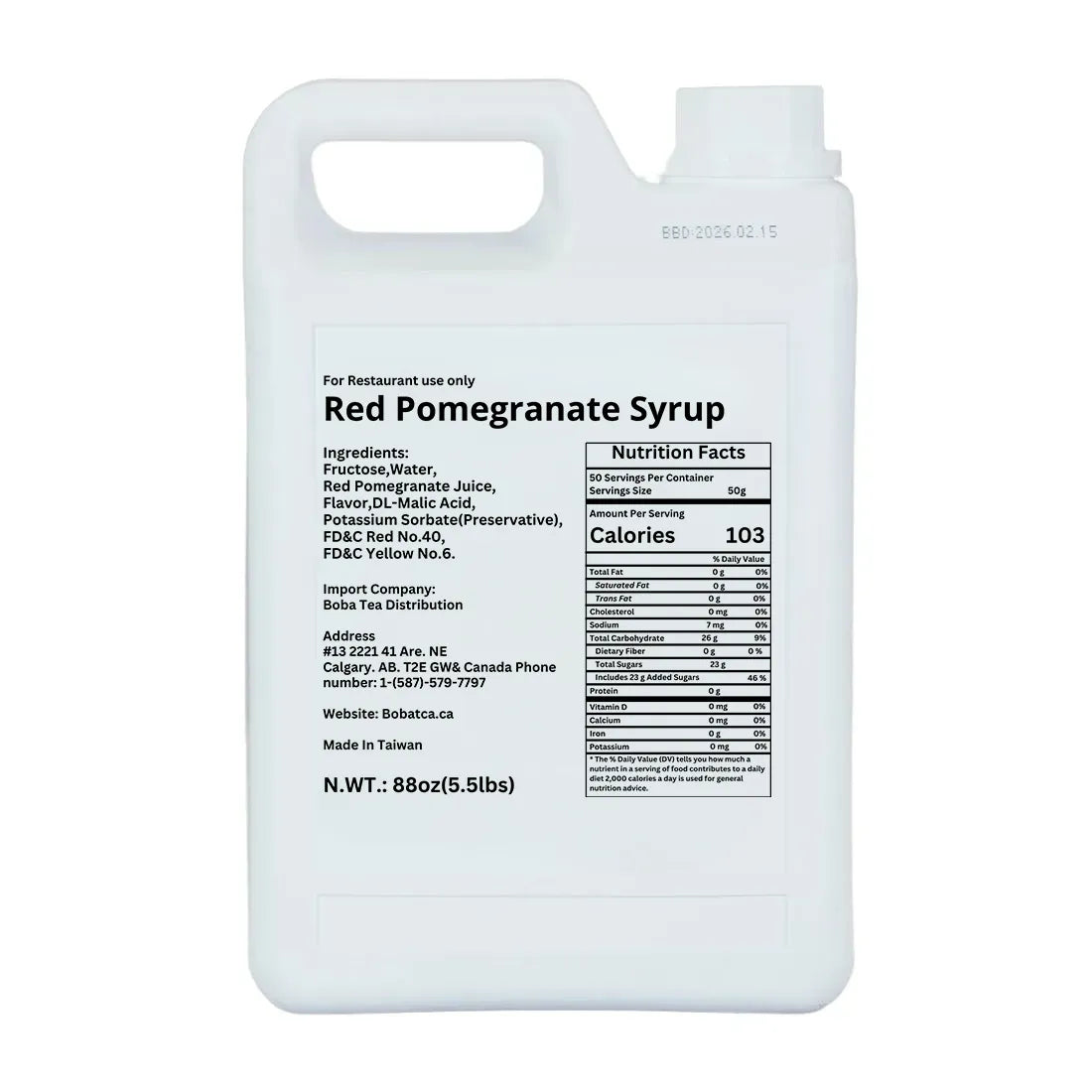 Red Pomegranate Syrup 2.5 Kg