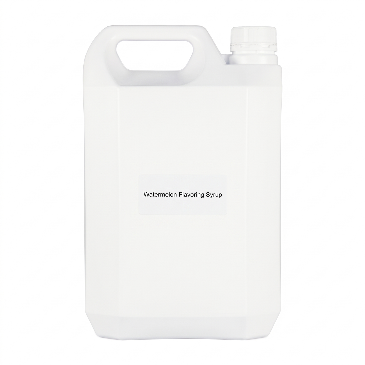 Watermelon flavoring syrup in a 5 kg white jug